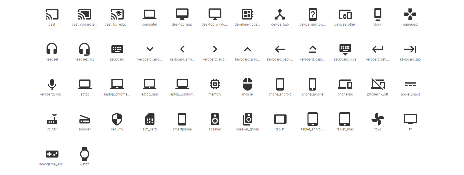 flutter icon hardware