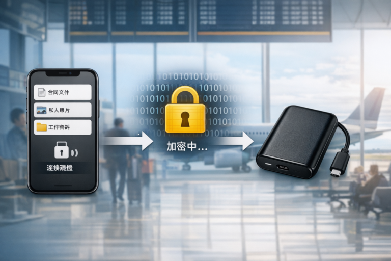 出差、手机数据安全、移动硬盘、加密、流光App